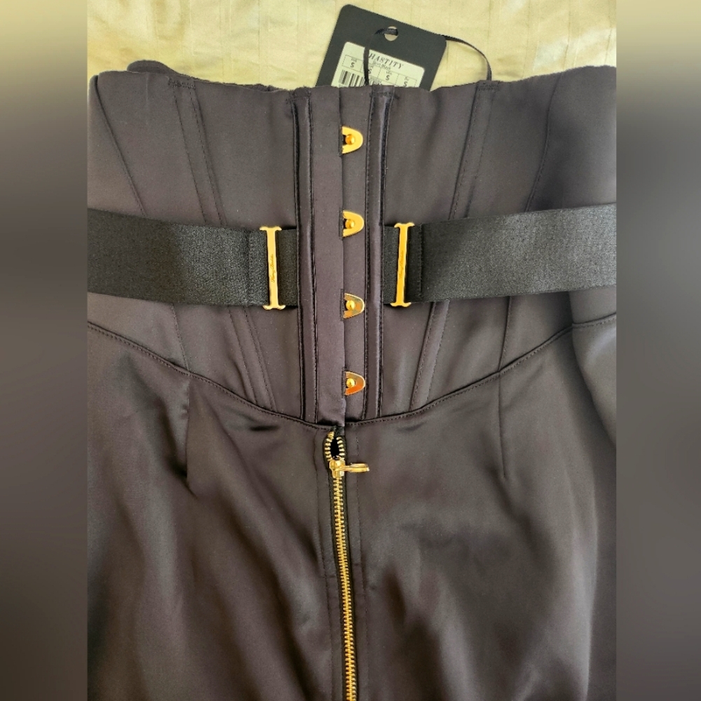 Honey Birdette - Chasity- Black Corset with Gold Accents